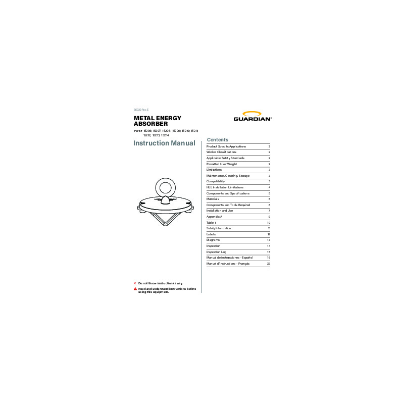 Metal Energy Absorber System – 15208 (USA) | Guardian Fall Protection